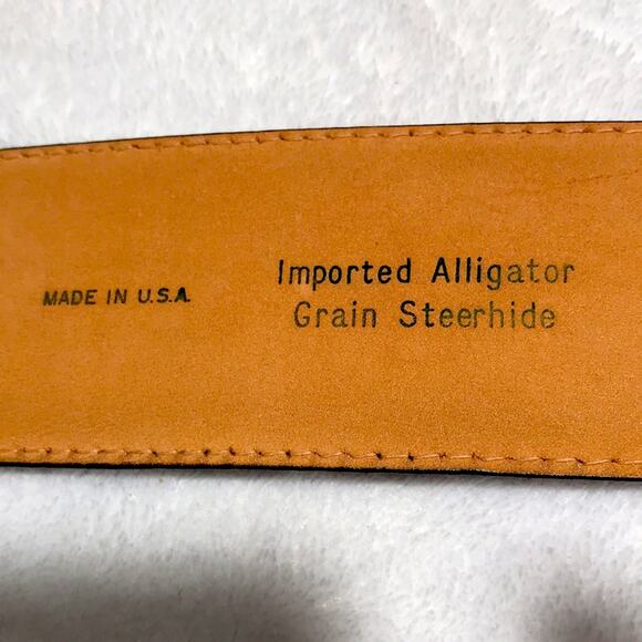 Nordstrom Black Alligator Leather Belt. 38 - Picture 4 of 5